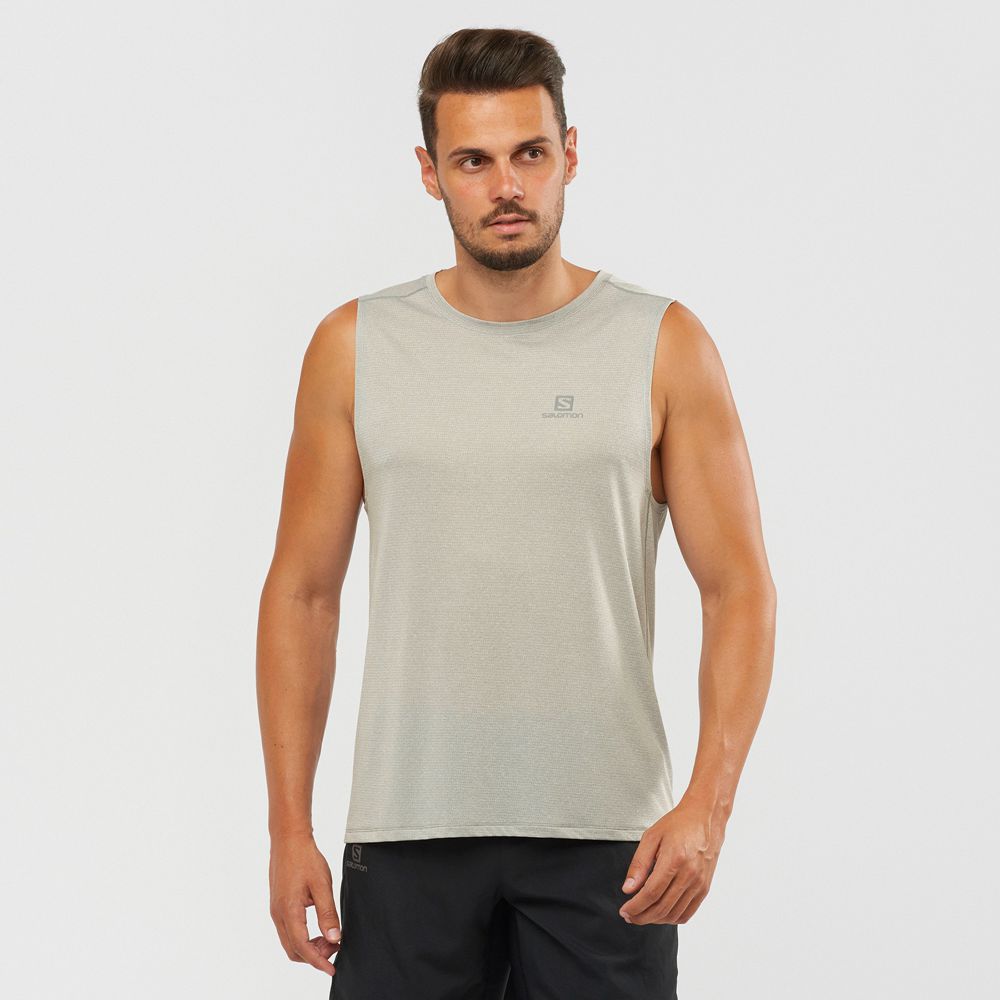 Salomon Singapore Mens Tank - AGILE M Grey | 76801-HFXW